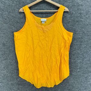 Adrian Jordan Blouse Women 18 Plus Orange Sleeveless Wide Strap Rayon Casual